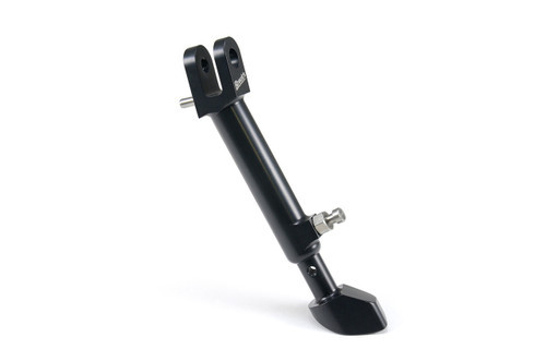 <ul>
<li>Specifically engineered for the Kawasaki ZX-14R</li>
<li>Works with OEM kill switch, springs, and mounting hardware</li>
<li>Easily adjusts from ultra-slammed (-4.00") to lowered (-2.00")<br />applications using a 4mm hex key (no spring removal required)</li>
<li>Six adjustment positions for fine-tuning lean angle</li>
<li>Dual-radius foot design ensures consistent ground contact<br />in all adjustment positions</li>
<li>Allows for maximum cornering and ground clearance</li>
<li>Designed to complement Brock&rsquo;s Performance <a style="color: blue;" href="%%GLOBAL_ShopPathSSL%%/suspension-chassis/front-end/" target="_blank">Front End<br /> Lowering Kit</a> and <a style="color: blue;" href="%%GLOBAL_ShopPathSSL%%/window-link-set-adjustable-zx-14-06-17/" target="_blank">Rear Lowering Links</a></li>
<li>Mil-spec black anodized finish and stainless steel hardware<br />for ultimate corrosion resistance</li>
<li>CNC-machined from aerospace-grade billet aluminum</li>
<li>8.3 oz weight savings vs. OEM kickstand</li>
<li>Designed, machined and assembled in the USA</li>
<li><a style="color: blue;" href="%%GLOBAL_ShopPathSSL%%/content/Instructions/ZX14/996993.pdf" target="_blank">Click to view ZX-14/R BrockSTAND&trade; Installation Information</a></li>
</ul>
<div class="moretab" data-title="Product Details">
<p>Are you worried about your lowered ZX-14R falling over? Tired of looking at the ugly hacksaw job on your stock kickstand? Sick of carrying a block of wood with you after raising your ZX-14R for additional cornering clearance? Do you just want a trick, lightweight alternative to the stock kickstand? Great News! Brock&rsquo;s Performance brings you the BrockSTAND&trade;! The beautifully crafted, fully adjustable BrockSTAND is just what you need.</p>
<p>Not only have we reinvented the typical adjustable kickstand, our engineering department used some of the same highly technical Computer Aided Design (CAD), Computer Aided Manufacturing (CAM) and Finite Element Analysis (FEA) as was used by the OEM to develop a true factory-quality aftermarket product. We then black anodize the body and oversized hot-asphalt-busting foot, and complete the job with a subtle laser-etched Brock&rsquo;s logo. We feel the BrockSTAND complements the quality and detail of the ZX-14R, and we believe you will also.</p>
</div>
<div class="moretab" data-title="Technical">
<p><strong>Attention:</strong> This lightweight track-style kickstand was designed to support the weight of the motorcycle. Applying additional weight or force to the kickstand will increase the chances of failure. Activities including, but not limited to, sitting on the bike with the kickstand down, spinning the bike on the kickstand, strapping the bike down in a trailer with the kickstand engaged, etc. Failures associated with these types of behavior will not be warranted.</p>
</div>