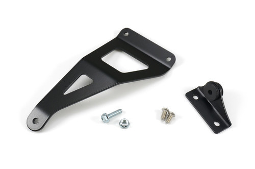 <ul>
<li>For use with ZX-10R Predator&trade; Slip-On (3/4 System)</li>
<li>Allows for removal of passenger foot pegs</li>
<li>Satin black powder coated finish</li>
<li>Replaces right side OEM passenger foot peg</li>
<li>Includes replacement Predator&trade; muffler bracket</li>
<li>Uses OEM foot peg mounting hardware</li>
<li>Bracket weighs only 0.50 lb.</li>
</ul>