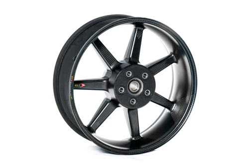 <ul>
<li><span style="color: #666666; font-weight: bold;">SIZE :</span> 6" x 17"</li>
<li><span style="color: #666666; font-weight: bold;">WEIGHT :</span> 9.2 lb. (4.17 kg) with sprocket carrier and hardware<br /> Add .70 lb. (0.318 kg) w/ Worldwide Bearings ceramic bearings<br /> Add .75 lb. (0.340 kg) w/ Worldwide Bearings steel bearings</li>
<li><span style="color: #666666; font-weight: bold;">STATIC LOAD RATING :</span> 615 lb. (280 kg)<br /><a style="color: red;" href="http://blog.brocksperformance.com/bst-wheel-load-rating-information/" target="_blank"><strong>Click Here: Important Load Rating Safety Information</strong></a></li>
<li><span style="color: #666666; font-weight: bold;">MATERIALS :</span> Carbon fiber and aluminum</li>
<li><span style="color: #666666; font-weight: bold;">STYLE :</span> Straight, seven-spoke configuration<br /><em>Interchangeable between specified makes and models (adapter required)</em></li>
<li><span style="color: #666666; font-weight: bold;">VALVE STEMS :</span> BST Ultra-High-Speed (UHS) 90-degree, aluminum stems and caps</li>
<li><span style="color: #666666; font-weight: bold;">APPROVALS :</span> DOT E and JWL for street and track use</li>
<li><span style="color: #666666; font-weight: bold;">FITMENT :</span> Direct OEM replacement (Aftermarket sprocket required: <a style="color: blue;" href="%%GLOBAL_ShopPathSSL%%/wheels/sprockets/rear-sprockets/bst-sprockets/" target="_blank">Vortex Aluminum</a> or <a style="color: blue;" href="%%GLOBAL_ShopPathSSL%%/wheels/sprockets/rear-sprockets/ceracarbon-for-bst/" target="_blank">CeraCarbon Hybrid</a>)</li>
<li><span style="color: #666666; font-weight: bold;">WARRANTY :</span> 2 Years</li>
</ul>
<div class="moretab" data-title="Product Details">
<p><iframe src="%%GLOBAL_ShopPathSSL%%/content/Descriptions/BST_iSeries_7_Spoke_Product_Details_Tab.html" width="575" height="500" frameborder="0"></iframe></p>
</div>
<div class="moretab" data-title="Technical">
<p><iframe src="%%GLOBAL_ShopPathSSL%%/content/Descriptions/BST_iSeries_7_Spoke_Technical_Tab.html" width="575" height="500" frameborder="0"></iframe></p>
</div>