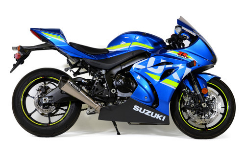 <p><strong>Note: For (22-25) model years, an ECU flash or <a style="color: blue;" href="%%GLOBAL_ShopPathSSL%%/servo-buddy-gsx-r1000-r-17-24/" target="_blank">Servo Buddy</a> will be required to prevent trouble codes and/or damage to the servo motor (EXCVA).<br />The provided valve simulator (servo plate) is not compatible with (22-25) models.</strong></p>
<ul>
<li>Full titanium construction with carbon fiber tip</li>
<li>World class craftsmanship, fit and finish</li>
<li>Low 'throaty' tone is great for everyday riding <a style="color: blue;" href="%%GLOBAL_ShopPathSSL%%/noise-reduction-plug-for-use-in-all-ct-series-systems/" target="_blank">(noise reduction insert available)</a></li>
<li>62% weight savings vs OEM exhaust system</li>
<li>18mm O2 bung pre-installed for wideband O2 sensor (block-off plug included)</li>
<li>Installation hardware and instructions included</li>
<li>Includes (Emissions/PAIR) block off cap and instructions for decel-pop reduction</li>
<li>Includes Brock&rsquo;s lifetime direct support package <em>at no additional charge</em></li>
<li>Select from increased drivability/fuel mileage (pump gas) or race-proven (race fuel) track maps via our <a style="color: blue;" href="https://blog.brocksperformance.com/category/map-support/" target="_blank">map support program</a> <em>at no additional charge</em></li>
<li><a style="color: blue;" href="%%GLOBAL_ShopPathSSL%%/product_images/uploaded_images/Logo_Plates_Article_Page_Display.jpg" target="_blank">Click here to view logo plate color options</a></li>
<li><a style="color: blue;" href="%%GLOBAL_ShopPathSSL%%/content/Instructions/GSX-R1000/998098.pdf" target="_blank">Click here to view Installation Instructions</a></li>
<li><a style="color: blue;" href="%%GLOBAL_ShopPathSSL%%/content/Instructions/GSX-R1000/997407.pdf" target="_blank">Click here to view PAIR block-off instructions</a></li>
</ul>
<div class="moretab" data-title="Product Details">
<p><strong>Brock&rsquo;s &lsquo;best of the best&rsquo; under fairing exhaust system</strong></p>
<p>The Brock&rsquo;s Performance CT Series&trade; full titanium exhaust system is a direct result of incalculable hours of engineering/design work combined with real world performance testing. The entire exhaust system weighs as little as 8 1/4 lbs. and offers the highest power readings out of any of our under fairing (non-sidewinder) exhaust systems. The CT Series&trade; not only provides superb cornering clearance, but if you are a weekend drag racer, the system also provides unmatched ground clearance. If world class craftsmanship and quality as well as welds that look like &lsquo;art&rsquo; are high on your list, then the Brock&rsquo;s Performance CT Series&trade; full titanium exhaust system is for you.</p>
</div>
<div class="moretab" data-title="Technical">
<p><strong>GSX-R1000 (2017) Exhaust Weight Comparison</strong></p>
<p><em><strong>OEM Full Exhaust System:</strong></em></p>
<ul>
<li>Muffler (w/ clamp &amp; heat shield): 7.00 lb.</li>
<li>Front Section (one peice): 16.00 lb.<br /> (head pipes, catalytic converter, EXUP, midpipe, etc.)</li>
</ul>
<p><em>Total =</em> 23.00 lb.</p>
<p><em><strong>CT Meg&trade; Full System:</strong></em></p>
<ul>
<li>Muffler: 2.90 lb.</li>
<li>Head Pipes: 2.85 lb.</li>
<li>Collector: 0.45 lb.</li>
<li>Midpipe: 0.55 lb.</li>
<li>Hardware: 2.00 lb.</li>
</ul>
<p><em>Total =</em> 8.75 lb.</p>
<p><strong>Total Weight Savings = </strong> 14.25 lb. or 62% of OEM weight</p>
</div>