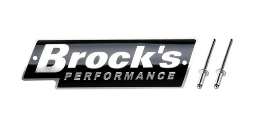 <p>The Brock&rsquo;s Performance logo plates have been specifically designed with an embossed design element that cannot be erased or scratched away. UV curable inks and UV clear coat provides protection against exposure to the elements and harsh environments. Manufactured in the USA, our 5.5" aluminum logo plates have been used for over 20 years and are displayed on most all of our exhaust systems. The 5.5&rdquo; logo plates include 2 stainless steel rivets.</p> <p>For high temperature applications, select the 'High Heat Application' option which includes a heat resistant silicone aluminum coating that can withstand temperatures up to 800&deg;. Recommended on the Brock&rsquo;s Performance TiWinder, Sidewinder, or any system where the baffle will be removed. Special washers are also included for TiWinder applications with the 'High Heat Application' option.</p> <p><strong>Prior to ordering, measure the length of your current logo plate to ensure you are selecting the correct size (length will either be 4 inches or 5.5 inches).</strong></p> <p><a style="color: blue;" href="%%GLOBAL_ShopPathSSL%%/content/Instructions/OTHER/996486.pdf" target="_blank">Click here to view Installation Instructions</a></p>