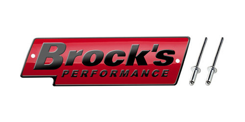 <p>The Brock&rsquo;s Performance logo plates have been specifically designed with an embossed design element that cannot be erased or scratched away. UV curable inks and UV clear coat provides protection against exposure to the elements and harsh environments. Manufactured in the USA, our 5.5" aluminum logo plates have been used for over 20 years and are displayed on most all of our exhaust systems. The 5.5&rdquo; logo plates include 2 stainless steel rivets.</p> <p>For high temperature applications, select the 'High Heat Application' option which includes a heat resistant silicone aluminum coating that can withstand temperatures up to 800&deg;. Recommended on the Brock&rsquo;s Performance TiWinder, Sidewinder, or any system where the baffle will be removed. Special washers are also included for TiWinder applications with the 'High Heat Application' option.</p> <p><strong>Prior to ordering, measure the length of your current logo plate to ensure you are selecting the correct size (length will either be 4 inches or 5.5 inches).</strong></p> <p><a style="color: blue;" href="%%GLOBAL_ShopPathSSL%%/content/Instructions/OTHER/996486.pdf" target="_blank">Click here to view Installation Instructions</a></p>