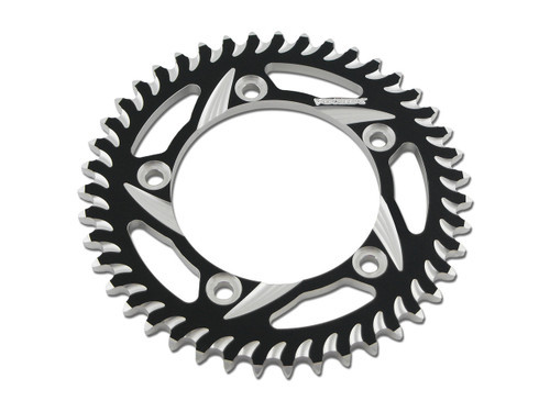 <ul>
<li>Improves performance by reducing the drive system's rotating mass</li>
<li>Lightweight 7075-T6 aerospace aluminum</li>
<li>Black and silver finish</li>
<li>Precision CNC machined individually for tightest tolerances</li>
<li>Ideal tooth design for perfected chain hold and release</li>
<li>This sprocket for use with a 525 chain</li>
</ul>
<div class="moretab" data-title="Product Details">
<p>Based in the USA, Vortex has been manufacturing top quality racing components since 1995. Owned and operated by motorcycle racers, they focus on absolute quality. Each of their race components are made to the tightest tolerances with the best quality materials for the application. Vortex tests on the track with direct feedback from top professional race teams worldwide.</p>
</div>
