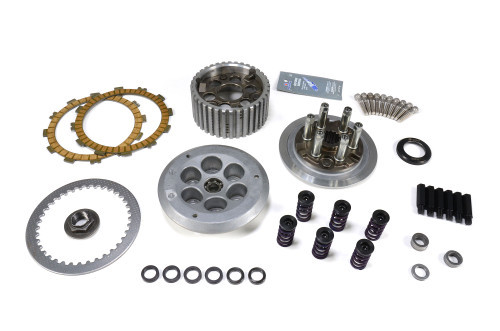 <p>The OEM slipper clutch in the BMW S1000RR is designed for street and road-racing use&mdash;but it can become a liability when launching hard from a dead stop. This conversion kit removes the inconsistent behavior associated with the factory ramp-style system, replacing it with a proven traditional clutch setup built to handle aggressive launches and high-load conditions.</p>
<p>With increased spring pressure, adjustable tuning options, and the elimination of the factory slipper function, riders gain smoother engagement, improved drivetrain control, and longer clutch life&mdash;making this kit a must-have for drag racing and high-performance applications.</p>
<p><strong>FEATURES</strong></p>
<ul>
<li>Converts the OEM ramp-style slipper clutch to a traditional multi-plate clutch design</li>
<li>Includes Brock&rsquo;s Performance Clutch Mod Kit, disabling the factory slipper clutch for smoother engagement and lower ETs</li>
<li>Includes Brock&rsquo;s Performance Heavy-Duty Clutch Spring Kit to increase clamping force and extend clutch life</li>
<li>Not compatible with Barnett or other aftermarket clutch springs</li>
<li>Required for controlled, repeatable dead-stop launches</li>
<li>Eliminates bucking and instability during drag-style launches</li>
<li>Shim-adjustable top hats with included shims allow precise spring-pressure tuning</li>
<li>Complete drop-in replacement &mdash; no modifications required</li>
<li>Designed exclusively for 2020&ndash;2026 BMW S1000RR (K67) models</li>
</ul>
<p><strong>INSTALLATION</strong></p>
<ul>
<li>Installation Video: <a style="color: blue;" href="https://youtu.be/IX1Qj8ky6Lk" target="_blank">Click here to view instructions</a></li>
<li>Spring Pressure Shim Chart: <a style="color: blue;" href="https://www.brocksperformance.com/content/Instructions/S1000RR/998157.pdf" target="_blank">Click here</a></li>
</ul>
<p><strong>REPLACEMENT COMPONENTS</strong></p>
<p>For replacement steel and friction plates, use either:</p>
<ul>
<li>OEM BMW P/N: 21217715306</li>
<li>APE Track King Alternative: P/N TKCB1000RR</li>
</ul>