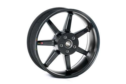 <ul> <li><span style="color: #666666; font-weight: bold;">SIZE :</span> 6" x 17"</li> <li><span style="color: #666666; font-weight: bold;">WEIGHT :</span> 9.25 lb. (4.19 kg) with sprocket carrier and hardware<br /> Add 0.70 lb. (0.32 kg) with Worldwide Bearings ceramic bearings<br /> Add 0.75 lb. (0.34 kg) with Worldwide Bearings steel bearings</li> <li><span style="color: #666666; font-weight: bold;">STATIC LOAD RATING :</span> 615 lb. (280 kg)<br /><a style="color: red;" href="http://blog.brocksperformance.com/bst-wheel-load-rating-information/" target="_blank"><strong>Click Here: Important Load Rating Safety Information</strong></a></li> <li><span style="color: #666666; font-weight: bold;">MATERIALS :</span> Carbon fiber and aluminum</li> <li><span style="color: #666666; font-weight: bold;">STYLE :</span> Straight, seven-spoke configuration<br /><em>Interchangeable between specified makes and models (adapter required)</em></li> <li><span style="color: #666666; font-weight: bold;">VALVE STEMS :</span> BST Ultra-High-Speed (UHS) 90-degree, aluminum stems and caps</li> <li><span style="color: #666666; font-weight: bold;">APPROVALS :</span> DOT E and JWL for street and track use</li> <li><span style="color: #666666; font-weight: bold;">FITMENT :</span> Direct OEM replacement (Aftermarket sprocket required: <a style="color: blue;" href="%%GLOBAL_ShopPathSSL%%/wheels/sprockets/rear-sprockets/bst-sprockets/" target="_blank">Vortex Aluminum</a> or <a style="color: blue;" href="%%GLOBAL_ShopPathSSL%%/wheels/sprockets/rear-sprockets/ceracarbon-for-bst/" target="_blank">CeraCarbon Hybrid</a>)</li> <li><span style="color: #666666; font-weight: bold;">WARRANTY :</span> 2 Years</li> </ul> <div class="moretab" data-title="Product Details"> <p><iframe src="%%GLOBAL_ShopPathSSL%%/content/Descriptions/BST_iSeries_7_Spoke_Product_Details_Tab.html" width="575" height="500" frameborder="0"></iframe></p> </div> <div class="moretab" data-title="Technical"> <p><iframe src="%%GLOBAL_ShopPathSSL%%/content/Descriptions/BST_iSeries_7_Spoke_Technical_Tab.html" width="575" height="500" frameborder="0"></iframe></p> </div>