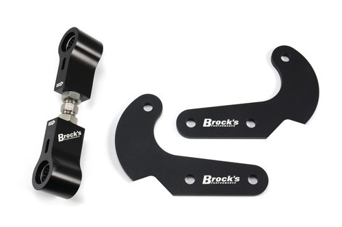 <p><span>Achieve precise rear ride height adjustments with the Brock's Performance Adjustable Window Link Kit, designed exclusively for the Kawasaki Ninja ZX-10R. Engineered for precision, the link also enables <strong>ultra-fine rear ride height adjustments</strong> without needing removal from the bike. This innovative kit features a unique &lsquo;window&rsquo; design that allows quick visual inspection of remaining thread engagement&mdash;a critical safety feature not found on most fully adjustable links. This simple yet essential detail helps prevent potentially hazardous situations where the link ends could pull out during launches or high-speed runs.</span></p>
<p><span>Designed for riders who demand performance and safety, the Brock's Performance Adjustable Window Link Kit is the ultimate solution for confidently dialing your Ninja&rsquo;s suspension setup. </span><em><span>(Pro Tip: Always verify proper chain tension after making changes.)</span></em></p>
<p><span style="color: #ff0000;"><em>This link kit is designed to be used with the OEM shock and swingarm. Lowering the rear of the Kawasaki ZX-10R more than -2.50&rdquo; can cause the swingarm to contact the rear tail section, potentially causing damage.</em></span></p>
<p><strong><span>FEATURES</span></strong></p>
<ul>
<li><strong>100% designed, manufactured, and assembled in the USA using only the finest certified US materials</strong></li>
<li>Quick and easy seat height adjustment from +0.25&rdquo; to -2.50&rdquo; (optional extended rod available for further lowering)</li>
<li>Lower center of gravity = quicker elapsed times</li>
<li>Ultra-fine adjustability without removing the link from the bike</li>
<li>Safety-focused &lsquo;window&rsquo; design ensures proper thread engagement</li>
<li>Precision CNC-machined 6061-T6 billet aluminum link ends and rocker arms</li>
<li>Replacement rocker arms provide extra rear shock clearance for maximum lowering</li>
<li>High-strength stainless steel adjustment rod with rolled threads</li>
<li>Corrosion-resistant stainless steel jam nuts</li>
<li>Durable mil-spec black anodized finish with laser-etched logos</li>
<li>Factory-installed Worldwide Bearings with dust seals</li>
<li>Installs using OEM mounting hardware</li>
<li><a style="color: blue;" href="%%GLOBAL_ShopPathSSL%%/content/Instructions/ZX10R_ZX12R/998180.pdf" target="_blank">Click here to view Installation Instructions</a></li>
</ul>
<p><strong>Note:</strong> Window Links&trade; are not designed for off-road use</p>