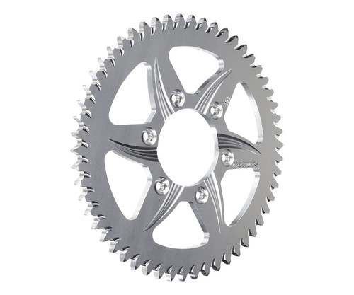 <ul> <li>Improves performance by reducing the drive system's rotating mass</li> <li>Lightweight 7075 T6 aerospace aluminum</li> <li>Silver anodized finish</li> <li>Precision CNC machined individually for tightest tolerances</li> <li>Ideal tooth design for perfected chain hold and release</li> <li>This sprocket for use with a 530 chain</li> <li>For use with <a style="color: blue;" href="%%GLOBAL_ShopPathSSL%%/v-twin/rc-components-wheels/" target="_blank">RC Components Laguna</a> rear wheels</li> </ul> <p><strong><em>Sprocket Dimensions:</em></strong><em> 6 (9.5mm holes) with a PCD (Pitch Circle Diameter) of 108mm and a sprocket ID of 82.5mm.</em></p> <div class="moretab" data-title="Product Details"> <p>Based in the USA, Vortex has been manufacturing top quality racing components since 1995. Owned and operated by motorcycle racers, they focus on absolute quality. Each of their race components are made to the tightest tolerances with the best quality materials for the application. Vortex tests on the track with direct feedback from top professional race teams worldwide.</p> </div>