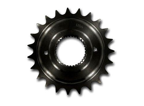 <ul>
<li>CNC-machined from a premium nickel, chromoly steel (8620), case-hardened and finished with an electroless nickel plating for corrosion/wear resistance and lubricity</li>
<li>Sprockets are drilled and tapped to accommodate late-model lock plate (PART #DS-360182) available separately</li>
<li>Offset measurement is taken from the face that rests against the mainshaft bearing to the inside of the teeth for "total offset" description</li>
<li>For use with 530 pitch chain</li>
<li>Made in the U.S.A.</li>
<li>For use with <a style="color: blue;" href="%%GLOBAL_ShopPathSSL%%/v-twin/rc-components-wheels/" target="_blank">RC Components Laguna</a> rear wheels</li>
</ul>