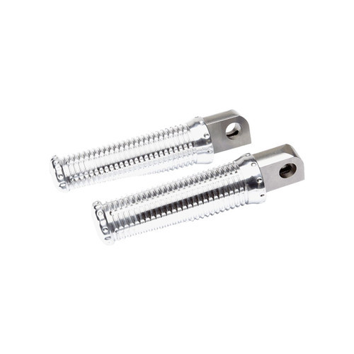 <ul>
<li>Chrome rider foot pegs</li>
<li>CNC machined from billet aluminum</li>
<li>Designed around rider comfort</li>
<li>Includes drill bit</li>
<li>Does not include mounting hardware</li>
</ul>
<p><em>Installation should be performed following the OEM Harley-Davidson Service Manual and torque specifications</em></p>
<div class="moretab" data-title="About Vity's Design">
<p>Vity's goal is to dedicate the highest effort we possibly can into our original, custom designed products for your beloved Harley Davidson. Quality and customer satisfaction is imperative to us. We also love our heritage that helped us greatly in the process of creating this brand. Italian craftsmanship at its best.</p>
<p>Vity&rsquo;s Design showcases the natural beauty of CNC machining, in most products, by intentionally omitting final finishing processes such as tumbling, stonewashing, burnishing, or polishing.</p>
<p>The following quote from Vity's Design Founder, Matteo Vitali is translated from Italian: "From the incredible passion for Harley Davidson, my every single iron take shape. From a deep and meticulous study of materials, shapes and color, my accessories come to life."</p>
</div>