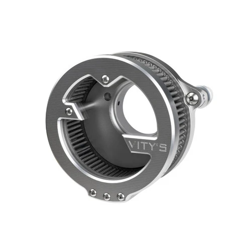 <ul>
<li>Silver massive air cleaner</li>
<li>CNC machined from billet aluminum</li>
<li>Transparent polycarbonate cover</li>
<li>Featuring a <a style="color: blue;" href="%%GLOBAL_ShopPathSSL%%/sprint-filter-p037-ex-fits-vitys-design-massive-air-cleaners/" target="_blank">Sprint Filter P037-EX</a> exclusively designed for the Massive Air Cleaner</li>
<li>Compatible with Big Twin models (93-06), Dyna (04-17) excluding 2017 FXDLS, Softail (01-15), Touring (02-07), CV carb</li>
<li>Includes 1 set of spacers and hardware</li>
</ul>
<p><em>Installation should be performed following the OEM Harley-Davidson Service Manual and torque specifications</em></p>
<div class="moretab" data-title="About Vity's Design">
<p>Vity's goal is to dedicate the highest effort we possibly can into our original, custom designed products for your beloved Harley Davidson. Quality and customer satisfaction is imperative to us. We also love our heritage that helped us greatly in the process of creating this brand. Italian craftsmanship at its best.</p>
<p>Vity&rsquo;s Design showcases the natural beauty of CNC machining, in most products, by intentionally omitting final finishing processes such as tumbling, stonewashing, burnishing, or polishing.</p>
<p>The following quote from Vity's Design Founder, Matteo Vitali is translated from Italian: "From the incredible passion for Harley Davidson, my every single iron take shape. From a deep and meticulous study of materials, shapes and color, my accessories come to life."</p>
</div>