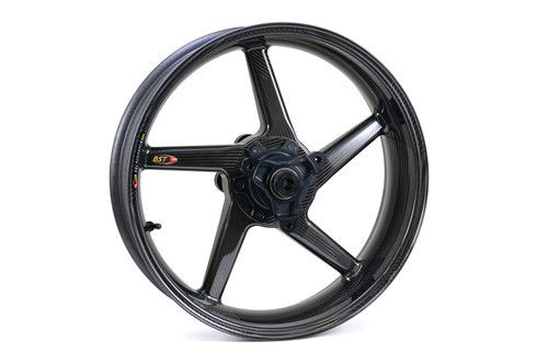 <ul>
<li><span style="color: #666666; font-weight: bold;">SIZE :</span> 4.5" x 17"</li>
<li><span style="color: #666666; font-weight: bold;">WEIGHT :</span> 9.15 lb. (4.15 kg)<br /> Add 0.45 lb. (0.20 kg) w/ Worldwide Bearings ceramic bearings<br /> Add 0.50 lb. (0.23 kg) w/ Worldwide Bearings steel bearings</li>
<li><span style="color: #666666; font-weight: bold;">STATIC LOAD RATING :</span> 550 lb. (250 kg)<br /><a style="color: red;" href="http://blog.brocksperformance.com/bst-wheel-load-rating-information/" target="_blank"><strong>Click Here: Important Load Rating Safety Information</strong></a></li>
<li><span style="color: #666666; font-weight: bold;">MATERIALS :</span> Carbon fiber and aluminum</li>
<li><span style="color: #666666; font-weight: bold;">STYLE :</span> Slanted, five-spoke configuration</li>
<li><span style="color: #666666; font-weight: bold;">VALVE STEMS :</span> BST Ultra-High-Speed (UHS) 90-degree, aluminum stems and caps</li>
<li><span style="color: #666666; font-weight: bold;">APPROVALS :</span> DOT E and JWL for street and track use</li>
<li><span style="color: #666666; font-weight: bold;">FITMENT :</span> Direct OEM replacement (Aftermarket sprocket required: <a style="color: blue;" href="%%GLOBAL_ShopPathSSL%%/wheels/sprockets/rear-sprockets/bst-sprockets/" target="_blank">Vortex Aluminum</a> or <a style="color: blue;" href="%%GLOBAL_ShopPathSSL%%/wheels/sprockets/rear-sprockets/ceracarbon-for-bst/" target="_blank">CeraCarbon Hybrid</a>)</li>
<li><span style="color: #666666; font-weight: bold;">WARRANTY :</span> 2 Years</li>
</ul>
<div class="moretab" data-title="Product Details">
<p><iframe src="https://store-415rnuyx4g.mybigcommerce.com/content/Descriptions/BST_Wheels_Product_Details_Tab.html" width="575" height="500" frameborder="0"></iframe></p>
</div>
<div class="moretab" data-title="Technical">
<p><iframe src="https://store-415rnuyx4g.mybigcommerce.com/content/Descriptions/BST_Wheels_Technical_Tab.html" width="575" height="500" frameborder="0"></iframe></p>
</div>