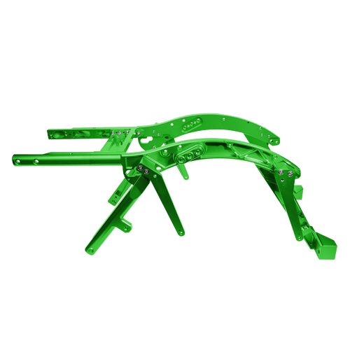 <ul>
<li>Green anodized rear subframe</li>
<li>CNC machined from billet aluminum</li>
<li>Designed for stability and control</li>
<li>Compatible with&nbsp;Road Glide (14-24), Street Glide (14-24), Road King (14-24)</li>
<li>Precision engineered for optimum performance</li>
<li>Offers three shock mount positions (raised, OEM location, lowered)</li>
<li><strong>Not compatible with tour packs or sissy bars</strong></li>
<li>Over 12 lbs. lighter than the OEM subframe</li>
</ul>
<p><em>Installation should be performed following the OEM Harley-Davidson Service Manual and torque specifications</em></p>
<div class="moretab" data-title="About Vity's Design">
<p>Vity's goal is to dedicate the highest effort we possibly can into our original, custom designed products for your beloved Harley Davidson. Quality and customer satisfaction is imperative to us. We also love our heritage that helped us greatly in the process of creating this brand. Italian craftsmanship at its best.</p>
<p>Vity&rsquo;s Design showcases the natural beauty of CNC machining in most products by intentionally omitting final finishing processes such as tumbling, stonewashing, burnishing, or polishing.</p>
<p>The following quote from Vity's Design Founder, Matteo Vitali is translated from Italian: "From the incredible passion for Harley Davidson, my every single iron take shape. From a deep and meticulous study of materials, shapes and color, my accessories come to life."</p>
</div>