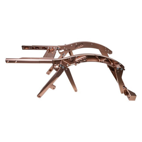 <ul>
<li>Rose Gold anodized rear subframe</li>
<li>CNC machined from billet aluminum</li>
<li>Designed for stability and control</li>
<li>Compatible with&nbsp;Road Glide (14-24), Street Glide (14-24), Road King (14-24)</li>
<li>Precision engineered for optimum performance</li>
<li>Offers three shock mount positions (raised, OEM location, lowered)</li>
<li><strong>Not compatible with tour packs or sissy bars</strong></li>
<li>Over 12 lbs. lighter than the OEM subframe</li>
</ul>
<p><em>Installation should be performed following the OEM Harley-Davidson Service Manual and torque specifications</em></p>
<div class="moretab" data-title="About Vity's Design">
<p>Vity's goal is to dedicate the highest effort we possibly can into our original, custom designed products for your beloved Harley Davidson. Quality and customer satisfaction is imperative to us. We also love our heritage that helped us greatly in the process of creating this brand. Italian craftsmanship at its best.</p>
<p>Vity&rsquo;s Design showcases the natural beauty of CNC machining in most products by intentionally omitting final finishing processes such as tumbling, stonewashing, burnishing, or polishing.</p>
<p>The following quote from Vity's Design Founder, Matteo Vitali is translated from Italian: "From the incredible passion for Harley Davidson, my every single iron take shape. From a deep and meticulous study of materials, shapes and color, my accessories come to life."</p>
</div>