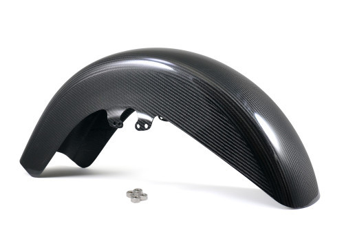 <ul>
<li>19&rdquo; carbon fiber OEM-style front fender</li>
<li>Compatible with Harley-Davidson Touring models (14-23)</li>
<li>Accommodates any wheel and tire combination that an OEM fender will accept</li>
<li>Constructed from 100% prepreg carbon fiber with no fiberglass or fillers</li>
<li>Weighs only 2.25 lb. (1.02 kg), saving up to 75% of OEM weight</li>
<li>Direct bolt-on replacement with no modifications required</li>
<li><strong>5/16-18 deformed thread lock nuts (x4) are included for installation (25 ft/lb. torque spec.)</strong></li>
<li><strong>Reuses OEM&nbsp;5/16-18 x 1-7/8" hex socket head bolts</strong></li>
<li>Proprietary gloss chemical finishing process</li>
<li>Proudly made in the USA (Dayton, OH)</li>
<li>Perfectly pairs with <a style="color: blue;" href="%%GLOBAL_ShopPathSSL%%/v-twin/bst-carbon-fiber-wheels/h-d-touring/" target="_blank">BST carbon fiber wheels</a></li>
</ul>
