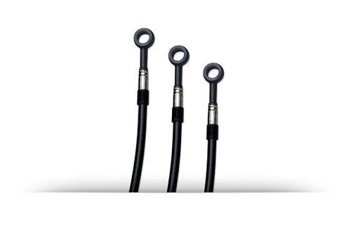 <ul>
<li>ABS control unit delete brake line kit</li>
<li>Front line over fender mounting</li>
<li>Required when removing ABS functionality using the <a style="color: blue;" href="%%GLOBAL_ShopPathSSL%%/brocks-performance-super-stock-box-v2-2-hayabusa-933109/" target="_blank">Brock's Performance Super Stock Box V2.2</a></li>
<li>89% (or 5.0 lb.) weight savings vs. OEM brake lines and ABS pump</li>
<li>Designed for use with stock height or lowered bikes</li>
<li>Black lines with black fittings</li>
<li>Assembled using only the finest materials available</li>
<li>Spiegler's stainless steel braided brake lines eliminate expansion under the most severe applications</li>
<li>Includes brake lines and required fittings</li>
<li>All lines are DOT approved</li>
<li>Assembled in the USA</li>
<li>Covered by a <a style="color: blue;" href="%%GLOBAL_ShopPathSSL%%/content/brocknm/PDFS/Spiegler_Lifetime_Warranty.pdf" target="_blank">lifetime warranty</a></li>
<li><a style="color: blue;" href="%%GLOBAL_ShopPathSSL%%/content/Instructions/Hayabusa/998193.pdf" target="_blank">Click here to view installation instructions</a></li>
</ul>
<div class="moretab" data-title="Product Details">
<p>Most OEM manufacturers recommend that you replace your rubber brake lines every 2 to 3 years. Why do the OEMs recommend this? Over time, OEM rubber lines deteriorate rapidly due to expansion and UV damage. This leads to increased braking distances and possible failure.</p>
<p><strong>Spiegler brake lines are made using only the finest materials:</strong></p>
<ul>
<li>Torsion Fitting System allows for 360-degree rotation of banjo fitting for correct alignment</li>
<li>Tight weave stainless steel braid eliminates line swell, providing better performance and consistent feel</li>
<li>DuPont&trade; Teflon&reg; PTFE lining reduces line expansion and provides greater durability</li>
<li>Crimp sleeves are high-grade stainless steel, offering better durability and longevity</li>
<li>All lines are DOT approved, providing quality assurance and peace of mind</li>
</ul>
<p><strong>Testing and Research:</strong></p>
<p><strong>High-Pressure Test</strong> - Forces brake fluid into lines and fittings to measure the ability of Spiegler Brake Lines to exceed DOT standards.</p>
<p><strong>Tensile Strength Test</strong> - Attempts to pull apart brake lines and fittings to measure the strength of our materials and construction. This test convinced us that we could lift a bike using just one brake line and fitting.</p>
<p><strong>Whip Test</strong> - Spins a brake line and fitting for hours and hours to ensure its ability to withstand years of use on the road or the track.</p>
</div>