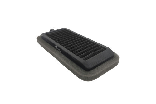 <ul>
<li>Single-layer water-resistant polyester</li>
<li>P08 F1-85 material currently used in MotoGP and WSBK</li>
<li>Highest existing permeability of any air filter on the market</li>
<li>Innovative polyester material allows for consistent airflow</li>
<li>Steel wire mesh with epoxy varnish finish</li>
<li>Patented PTFE (Teflon&trade;) treatment creates a water-resistant barrier</li>
<li>Optimized filter surface area provides more airflow, more power, and more filtration</li>
<li>Increased air permeability and filtration efficiency when compared to cotton air filters</li>
<li>Airflow: 15,000 l/m<sup>2</sup>/sec. / Filtration: 85&mu;m</li>
<li>Can be cleaned using only compressed air</li>
<li>Dry filter, no oil treatments required</li>
<li>Direct OEM replacement</li>
<li>1-year warranty</li>
<li><em>See technical tab for additional fitment listing</em></li>
</ul>
<div class="moretab" data-title="Product Details">
<p><iframe src="%%GLOBAL_ShopPathSSL%%/content/Descriptions/Sprint_Filter_Product_Details_Tab_P08F1_85.html" width="575" height="500" frameborder="0"></iframe></p>
</div>