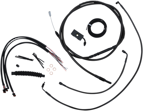 La Choppers Complete Midnight Braided Handlebar Cable Brake Line Kit Standard La8152Kt219M