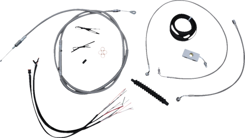 La Choppers Complete Stainless Braided Handlebar Cable Brake Line Kit Cable Kit La8156Kt213