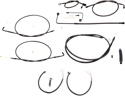 La Choppers Complete Midnight Braided Handlebar Cable Brake Line Kit Standard La8151Kt2A19M