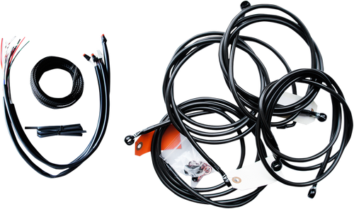 La Choppers Complete Midnight Braided Handlebar Cable Brake Line Kit Standard La8053Kt213M