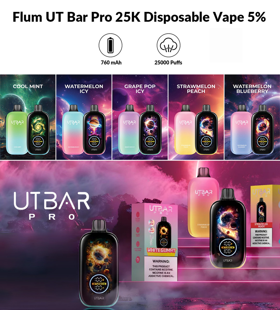 Flum UT Bar Pro 25K Disposable Vape