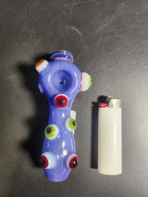 5" All Seeing Eyes Hand Pipe (Purple)   