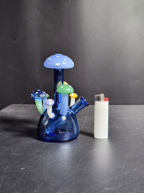 6" Mushroom Dome Water Pipe w/Dry Bowl (Blue) 