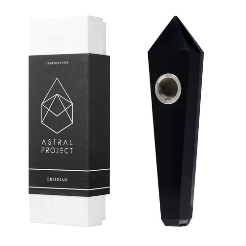Gemstone 4.25" Pipe By Astral Project (Obsidian)  