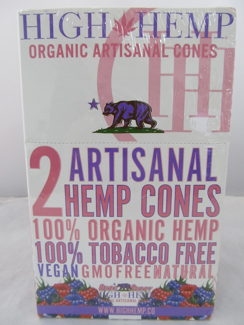High Hemp Organic 2pk Artisanal Cones – Bare Berry (15ct Display)