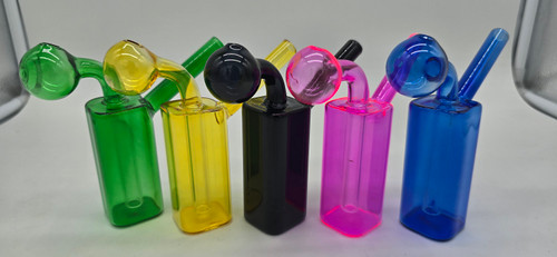 5" Full Color Ice Cube Perc Solid Piece Oil Burner Bubbler Rig