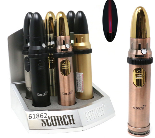 Scorch Torch 7.5" Tall Missile Torch w/ Changing Color Flame 9ct Display