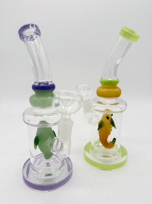 8" Slime Color Fish Perc Water Pipe