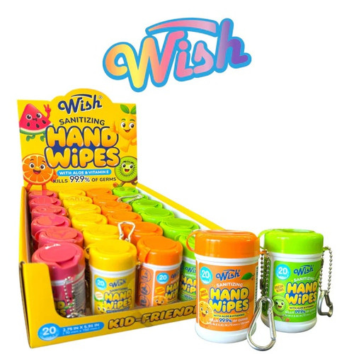 Wish Hand Sanitizer Wipes 20pc 24ct/Display