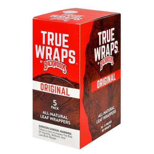 True Wraps By Backwoods Original Cigars 16/5Pack *NEW*  