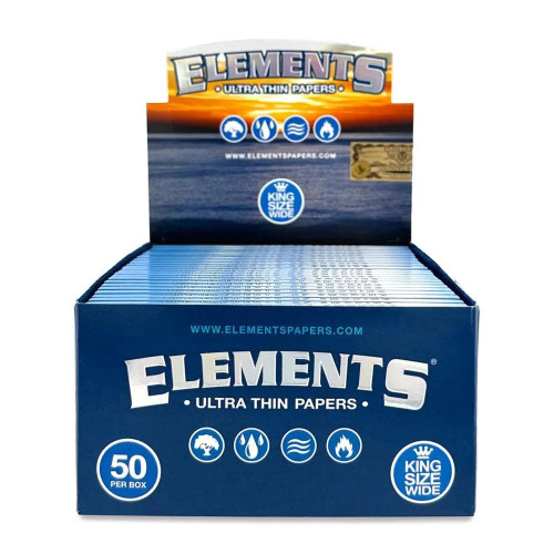 Elements King Size Wide Ultra Thin Rice Paper 50 booklets
