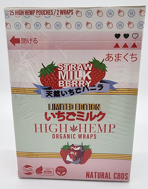High Hemp Organic Blunt Wraps 25ct (Straw Milk Berry) High Hemp Organic Blunt Wraps 25ct (Straw Milk Berry)