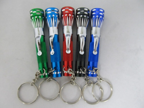 Diamond Cut Flash Light Metal Pipe W/ Pocket Clip