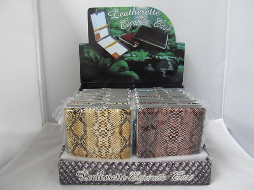 100mm Cigarette Case w/ Assorted Snake Skin Leather Wraping 12ct