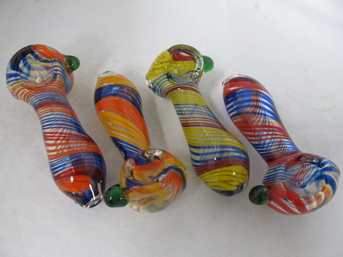 4" Multi Swirl Design w/ Marble Hand Pipe 