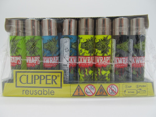 Clipper Refillable Lighter Packwraps Drip 48ct Display 