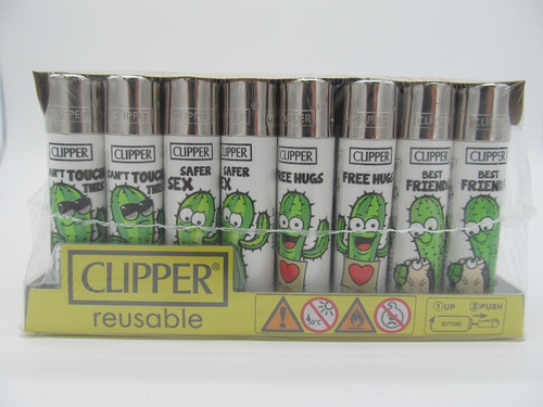Clipper Refillable Lighter Cactus 48ct Display 
