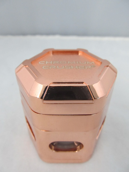 Chromium Crusher 2.5" Hexagon Shape 4 Part Magnetic Heavy Zinc Grinder (Rose Gold)