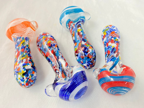 5" Interlaced Color Head w/ Crazy Fritz Hand Pipe 130gr.