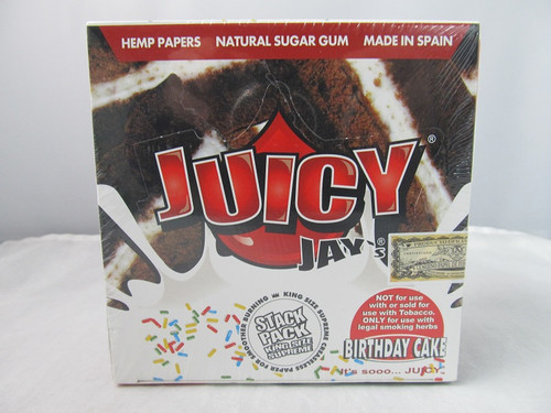 Juicy Jay's Natural Hemp King Size Papers 24 booklets (Birthday Cake) 