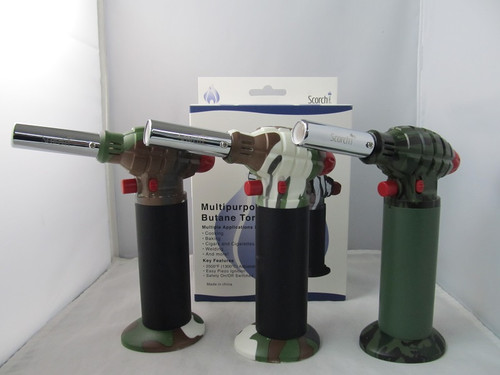 Scorch 8.25" Super Grenade Camo Colors Single Flame Torch 1ct