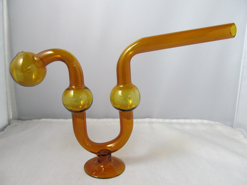 9" XXL Full Color Double Chamber Water Dog w/Stand (Amber)