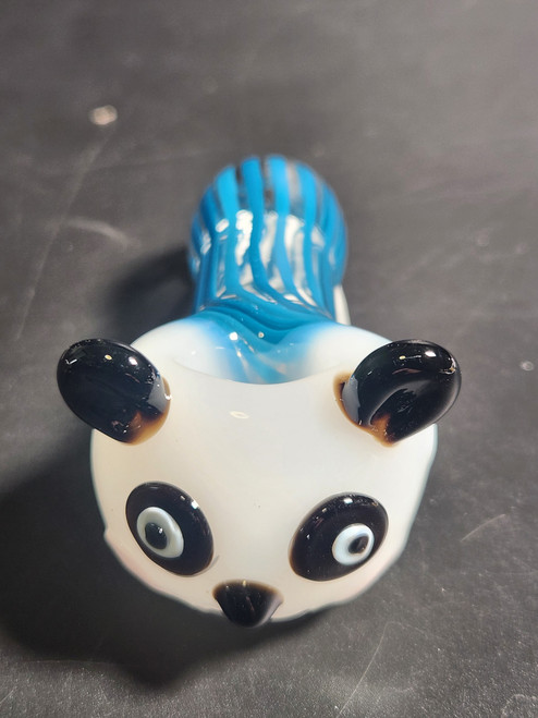 4.5" Panda Head Hand Pipe (Light Blue) 