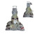 8" Resin Triple Skull Water Pipe w/Dry Bowl