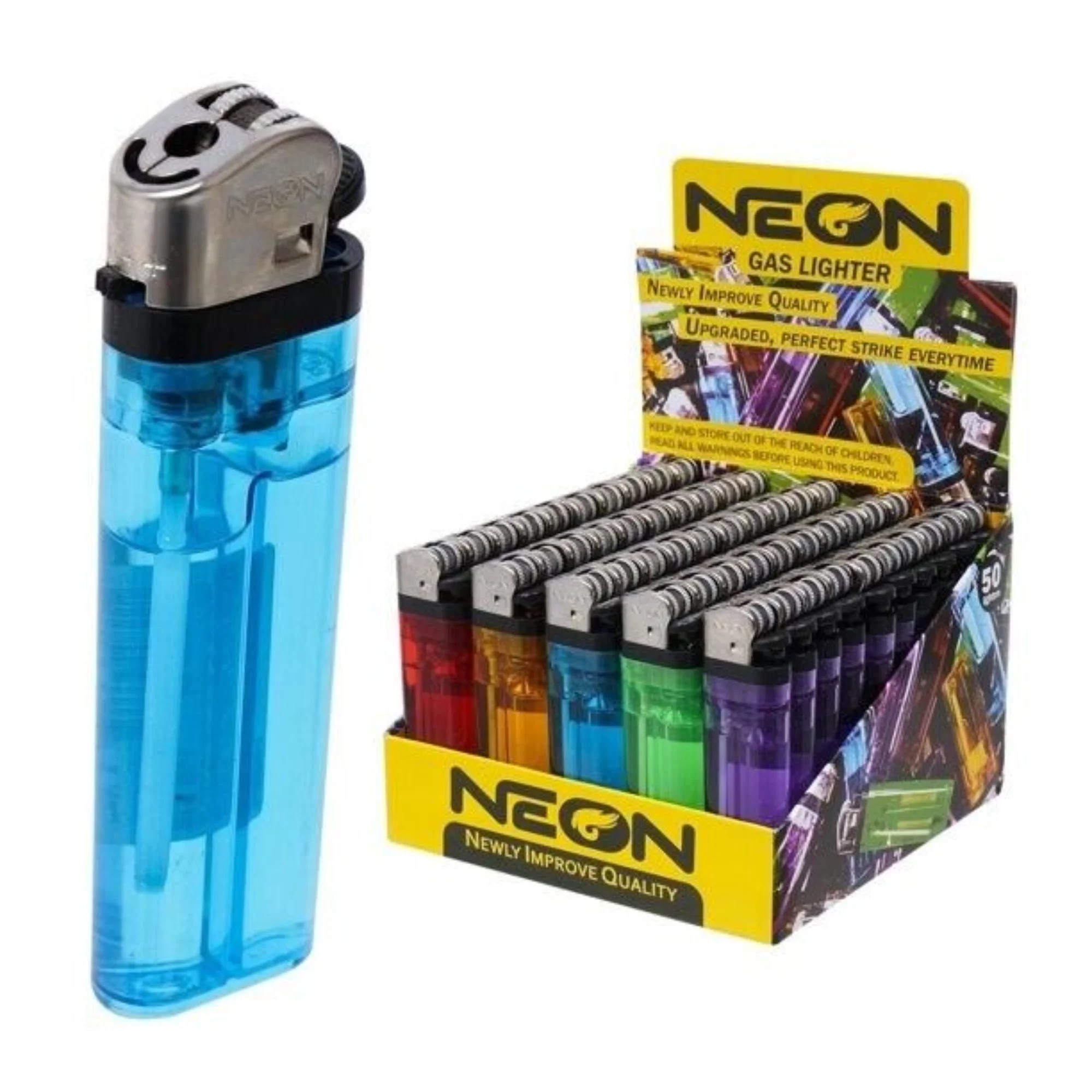 Neon Flint Lighter 50ct Display