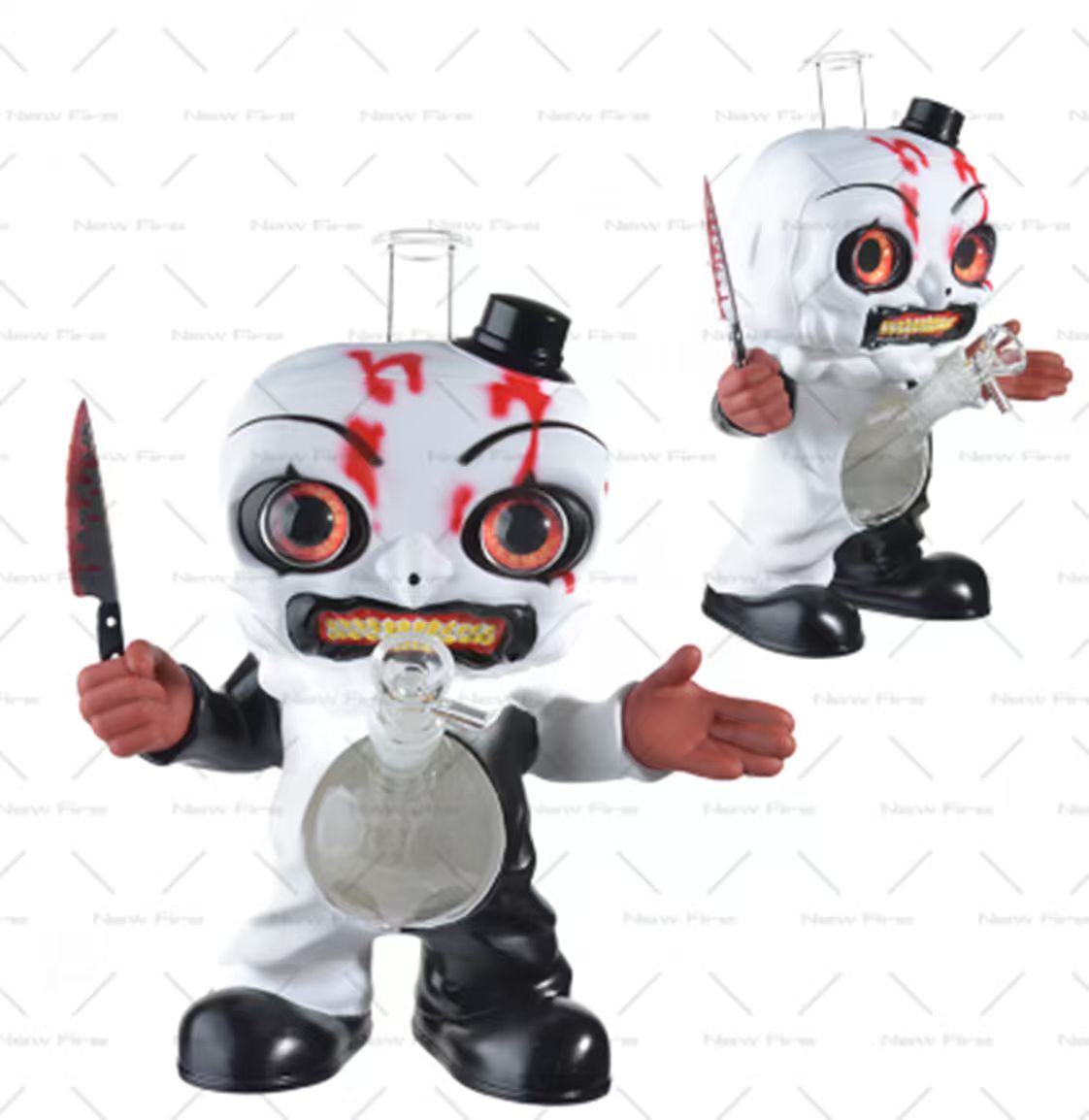 12" Resin Halloween Man Water Pipe w/Dry Bowl